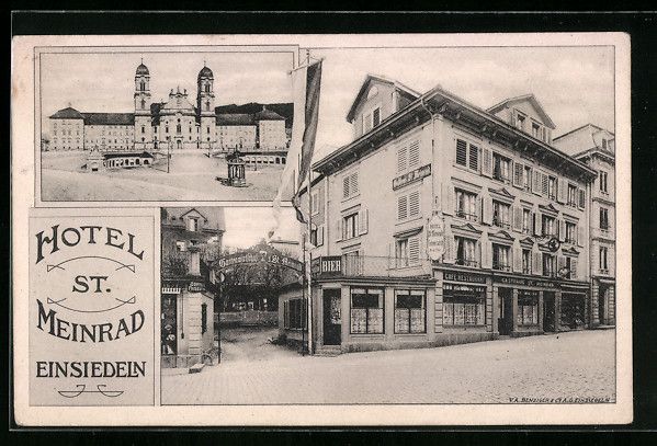Cartes postales: Einsiedeln, Hotel St. Meinrad, Ortsparti – D'occasion à Berlin par bartko-reher
