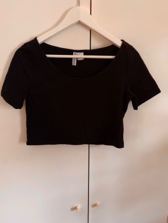 Schwarzes Basic Crop-Top H&M M