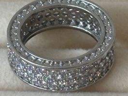Luxus Elegante Gr: 19:9 Ring mit  Zirkonia Farbe: Silver