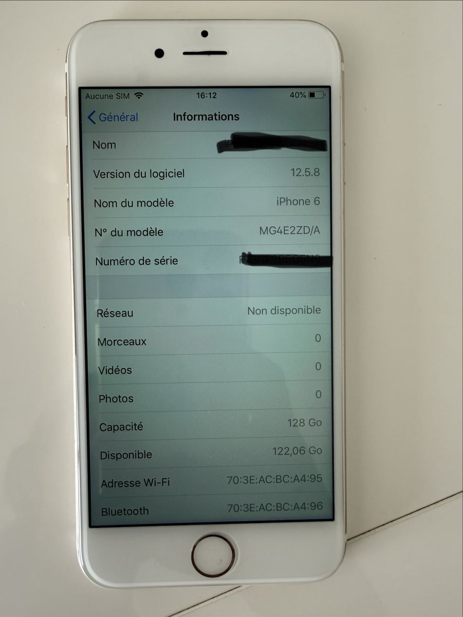 Apple Portables: iPhone 6 128 Go blanc bon état – D'occasion à Renens VD par Nuket