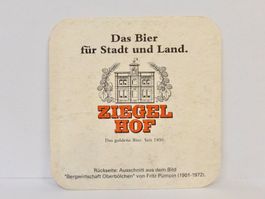 Bierdeckel ZIEGELHOF Bier Untersetzer Vintage Rarität