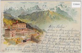 Schynige Platte mit Bahn - Litho 1904