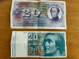Schweizer Banknoten Wert Fr.20