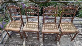 Vintage French Louis XIII Style Wooden Chairs