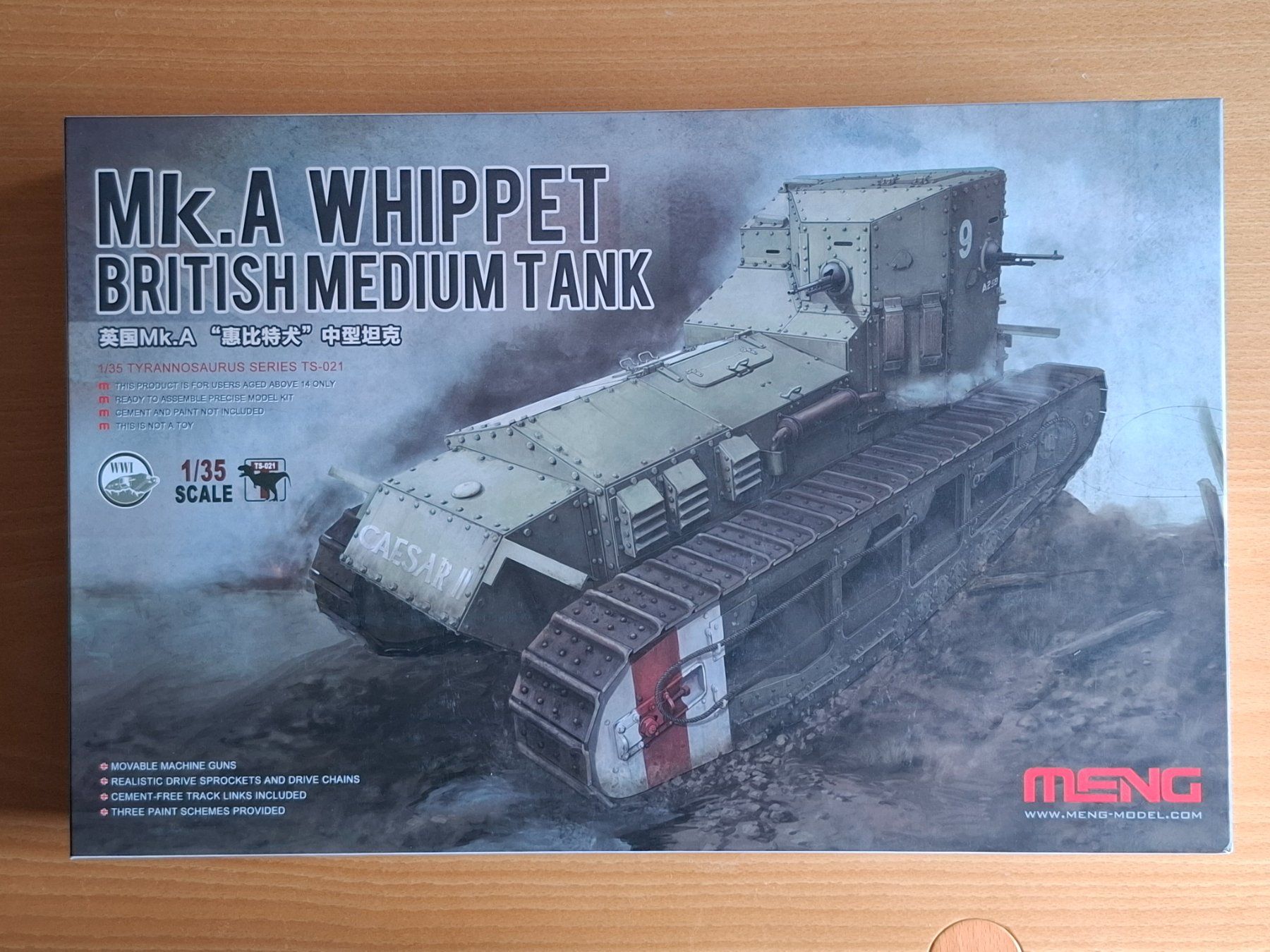 Kit di modellismo & Modellini statici: MENG Mk.A "Whippet" 1/35 – Nuovo e nell'imballaggio originale da Diepoldsau venduto da beeteutel