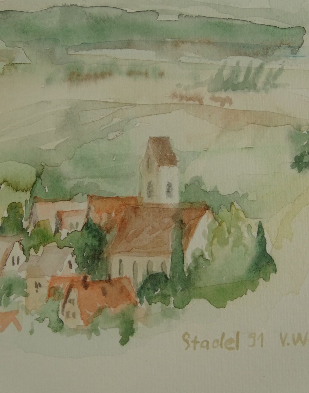 Dipinti: STADEL AQUARELL 1991 – Usato da Grüningen venduto da Kartensammler 4