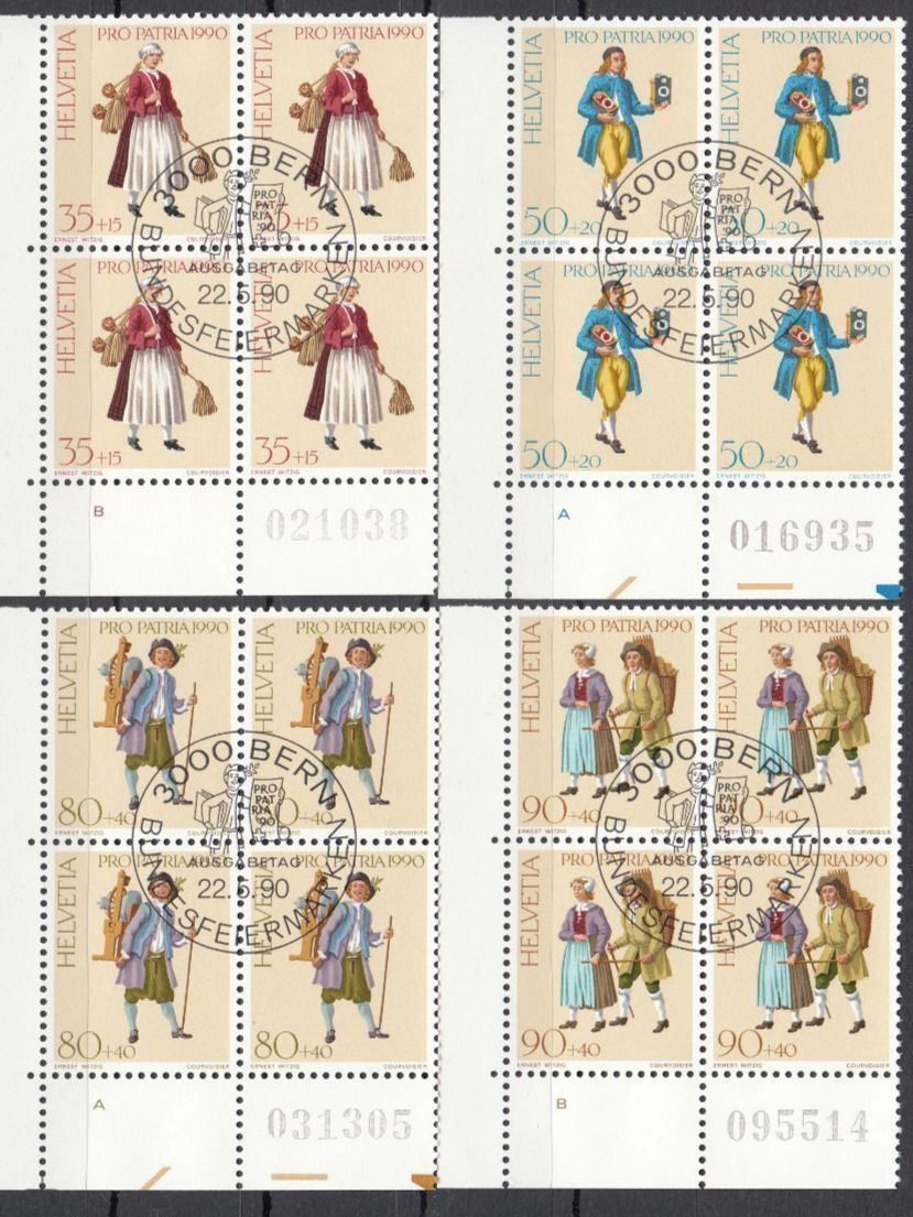 Tous les timbres: SBK B227 - B230 im 4er-Block mit ET – D'occasion à Bürglen TG par StampGraf