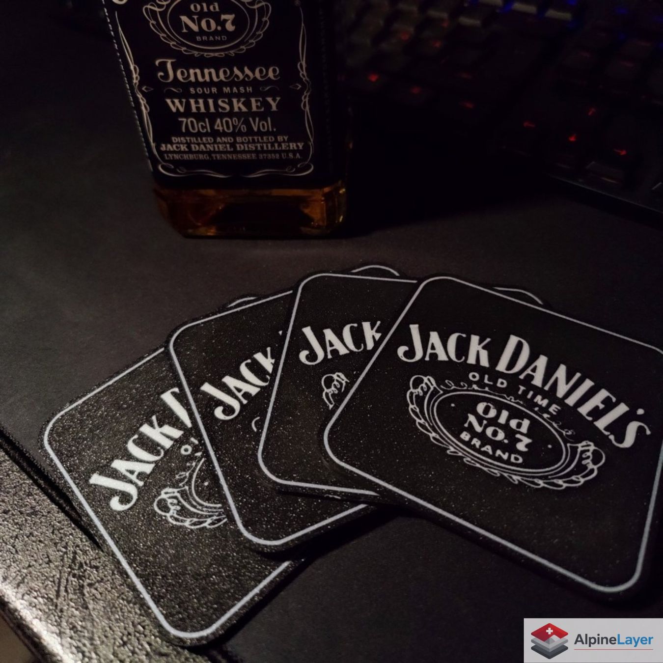 Sottobicchieri: Jack Daniel’s Coaster 3D Printed Drink Coaster – Nuovo (secondo la descrizione) da Losone venduto da AlpineLayer