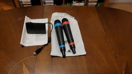 PS3 Singstar Mikros Wireless mit Etui und Spiel Fussbal Hits