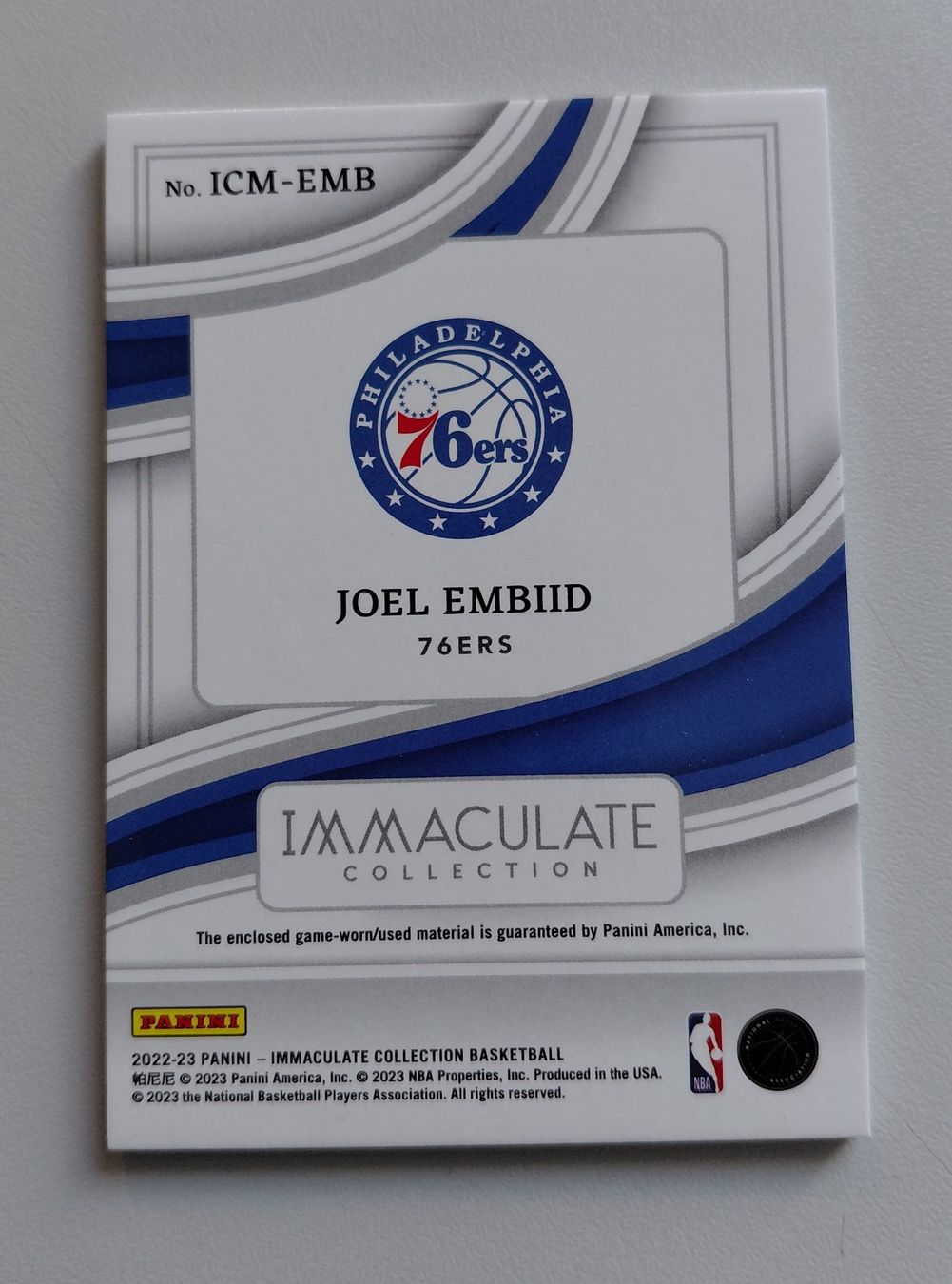 Nba Carte collezionabili: Joel Embiid Immaculate Patch 03/10 (game-worn/used), NBA – Usato da Uezwil venduto da -Retrogames- 1