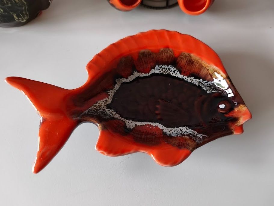 Caraffe: Vintage Set Keramik Fische Karaffe mit 8 Bechern Vallauris – Usato da Toffen venduto da Immo-Erben 7