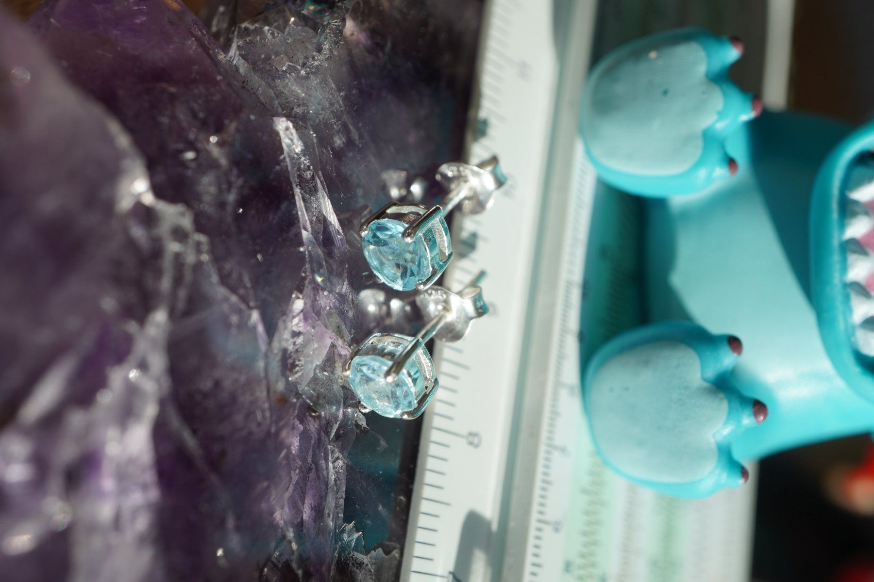 Orecchini pendenti & Orecchini a lobo: Topas Blau  5mm   Ohrstecker Facettiert   Silber – Nuovo e nell'imballaggio originale da Eschenbach SG venduto da topstone 4