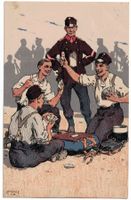 Occupation des Frontières 1914, Jeu des cartes, circ. 1915