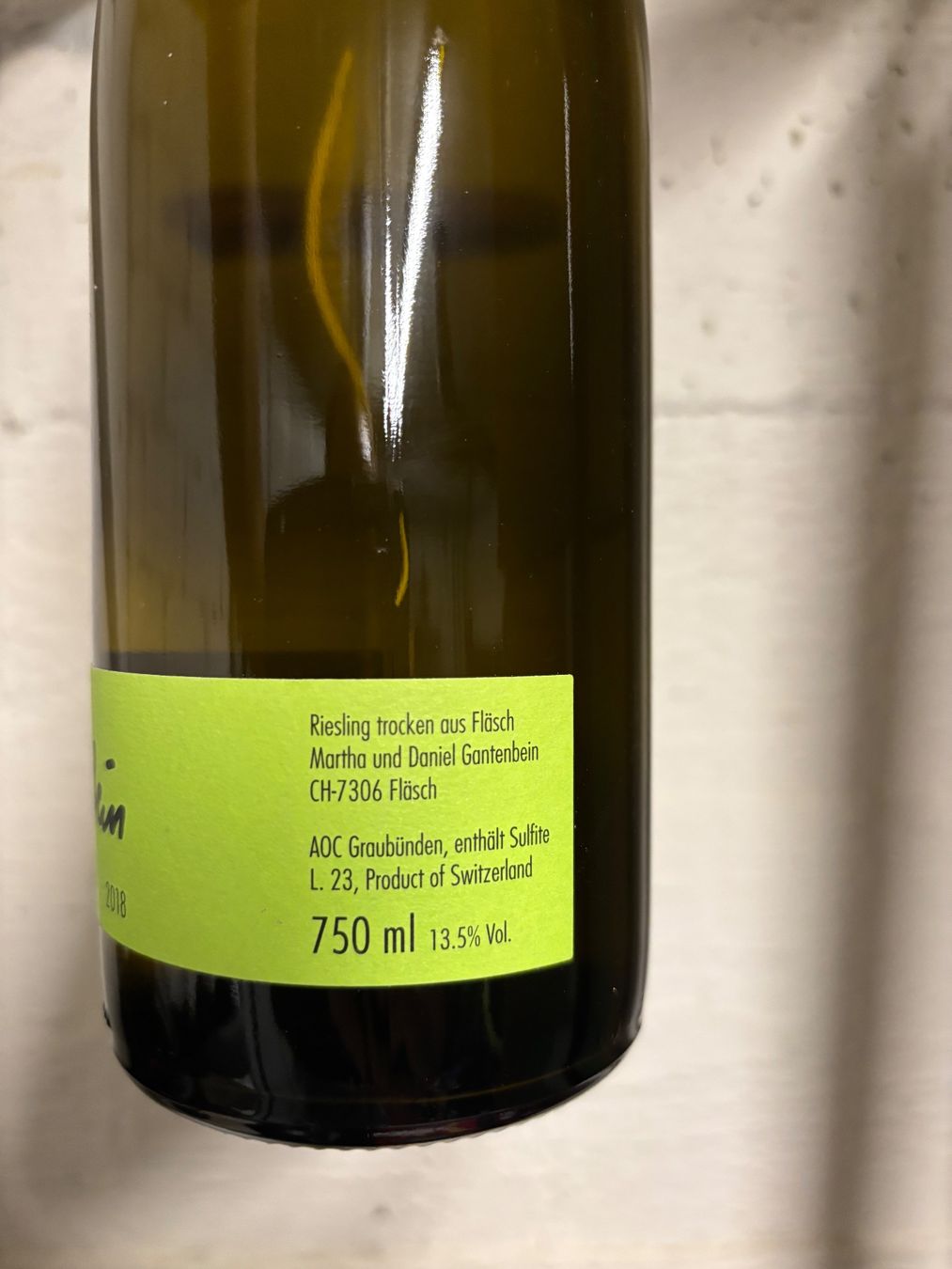 Vino: Gantenbein Riesling 2018 75cl – Nuovo (secondo la descrizione) da Biel/Bienne venduto da Gattinara 1