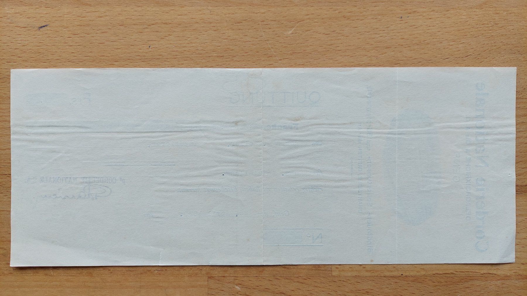 Dokumente: Antike Quittung Genf 1920 – Gebraucht aus Obfelden von Foto_Bild_Kunst_Buch 1