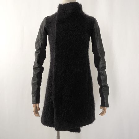 RICK OWENS Wool and Leather Coat