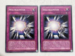Yu-Gi-Oh! 2x Weltraumtor Fallenkarte - Top Zustand! Selten