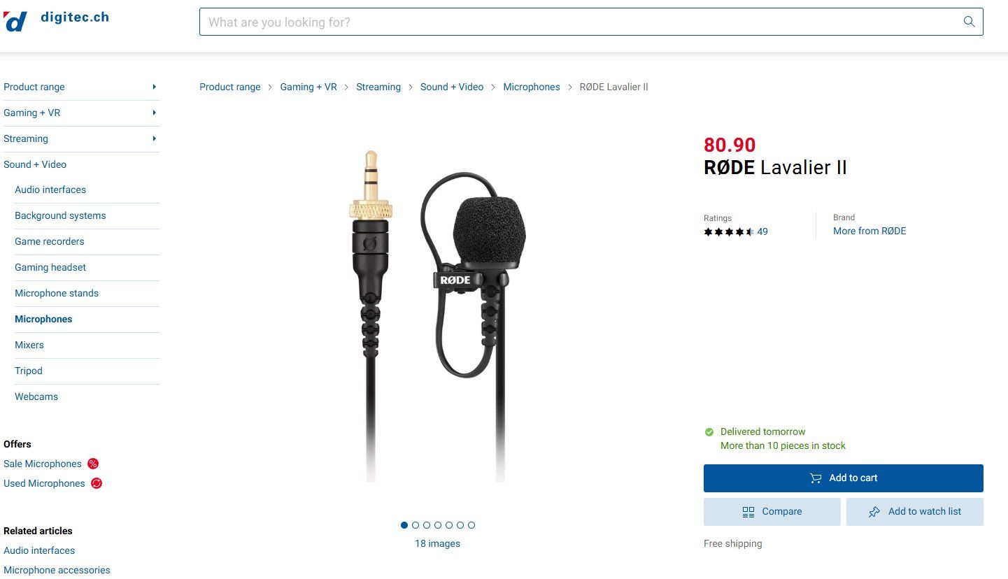 Røde Microfoni: RØDE Lavalier II microphone – Nuovo (secondo la descrizione) da Geneve venduto da T36
