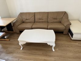 Sofa 3-sitzig braun Leder guter Zustand