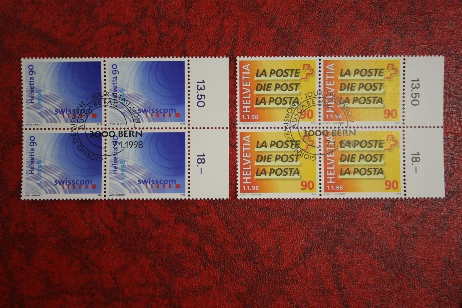 Tutti i francobolli: 1998: 937+938 4er-Block ET. mit Gummi – Nuovo (secondo la descrizione) da Deitingen venduto da Lglobi