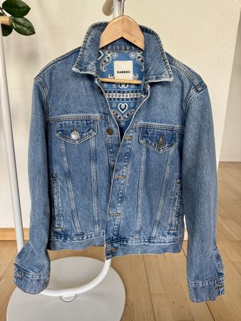 Sandro Jeansjacke, Gr.36, bedrucktes Futter, neu