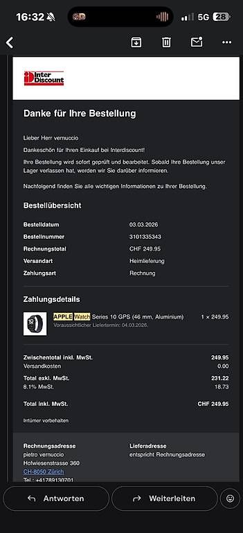 Smartwatch: Apple Watch Series 10 GPS – Usato da Zürich venduto da pierovv 1