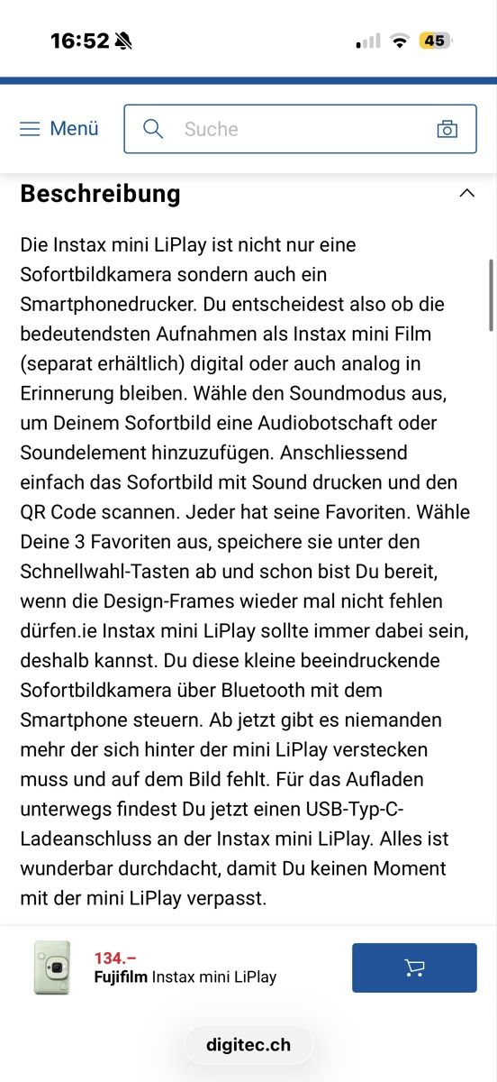 Fujifilm Kamera: Fujifilm Instax Mini LiPlay Kamera – Neu (gemäss Beschreibung) aus Hüttwilen von sar_8gj7 3