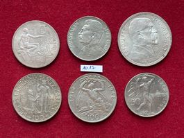 1012 Silber Tschechoslowakei 10 - 100 Korun 1930 - 1949