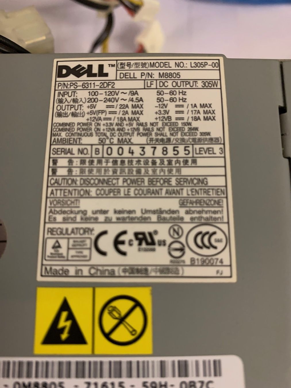 Ladegeräte: Dell Netzteil für Computer-Desktop ** 305 W – Gebraucht aus Emmen von newdeal1970 4