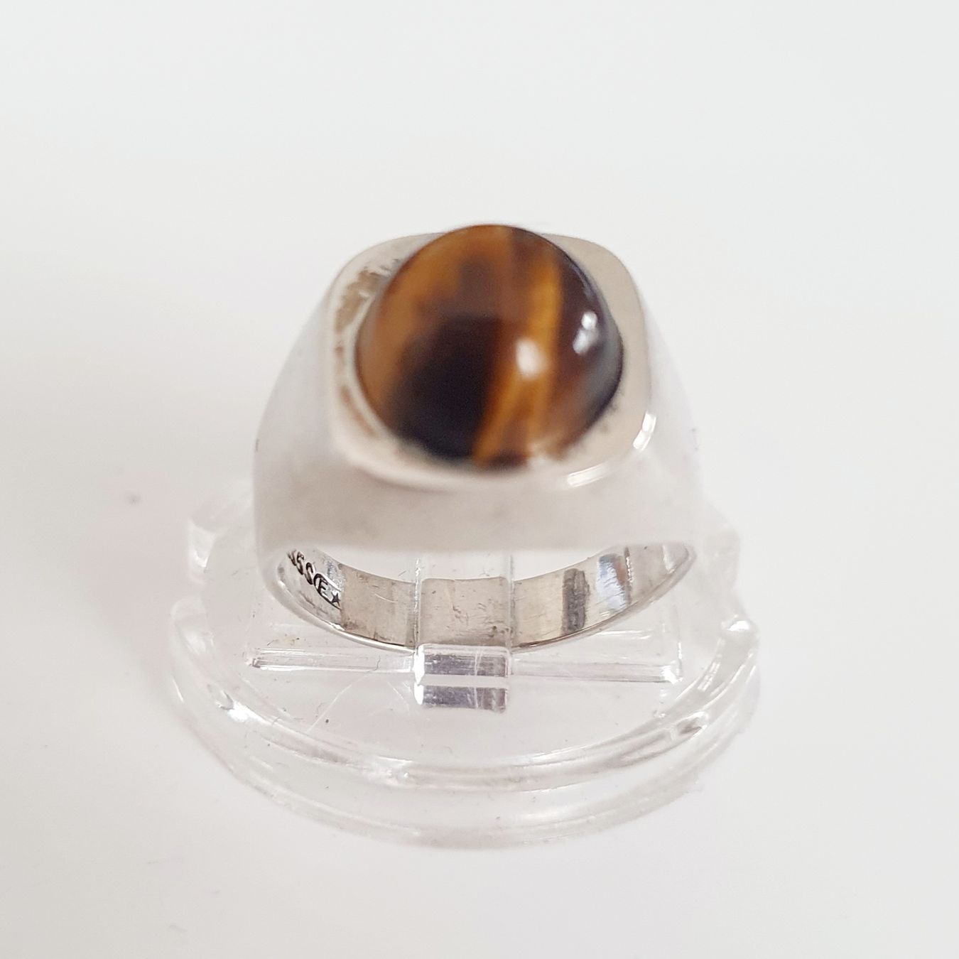 Anelli: Silberring 835 mit Tigerauge Edelstein, Grösse 15.9 mm – Usato da Kreuzlingen venduto da Wunderkiste123 2