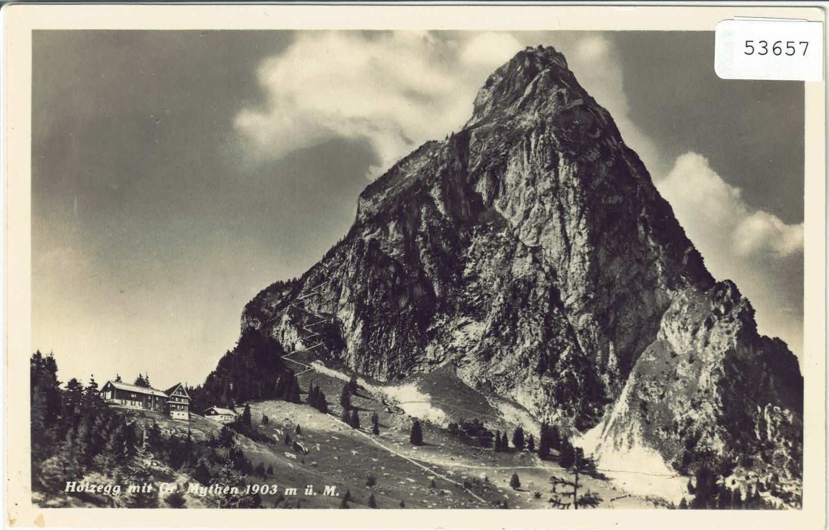 Cartoline postali: Holzegg mit Mythen – Usato da Ettingen venduto da Kartenplanet