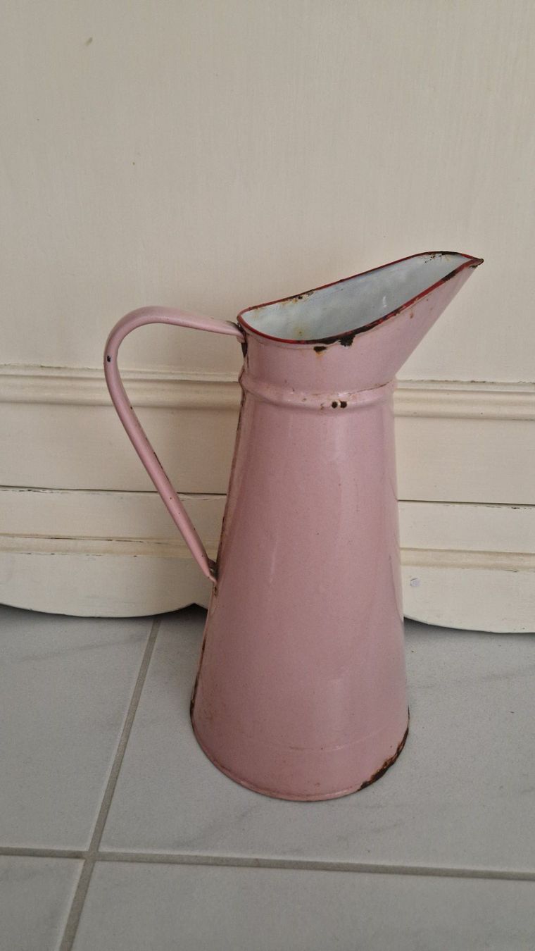Annaffiatura & Irrigazione: Grosse emailliert Kanne rosa antik shabby – Usato da Rütihof venduto da Teddy1985 2