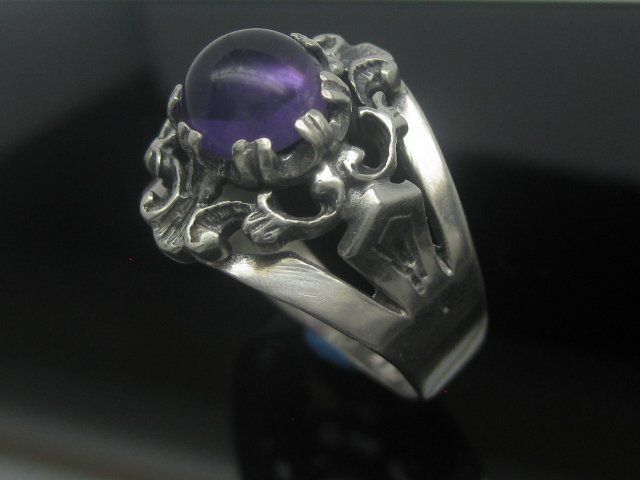 Anelli: Art Deco Ring Silber 835 Amethyst antik Gr. 60 – Usato da Ermatingen venduto da Decovin 6