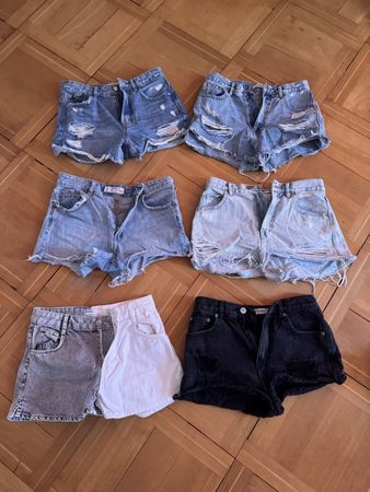 6 Jeans Shorts Denim Sommer Bundle, Gr. 36 34 38 Bershka