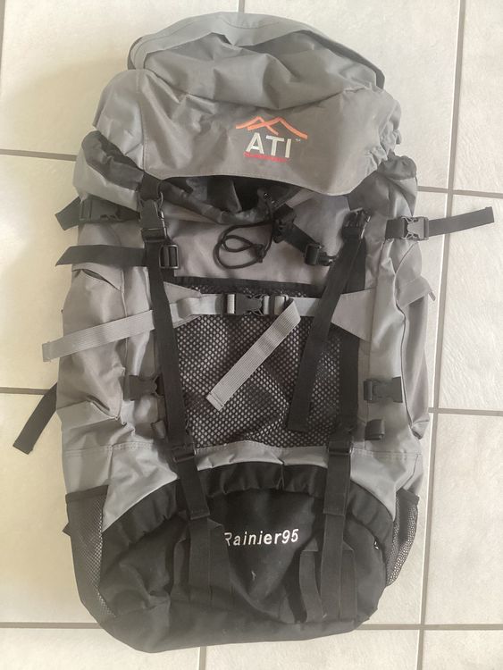 Sac à Dos De Randonnée ATI Adventure Gear - Taille Large, Couleur Vert Et Noir - Toile, Réglable, Grande Capacité