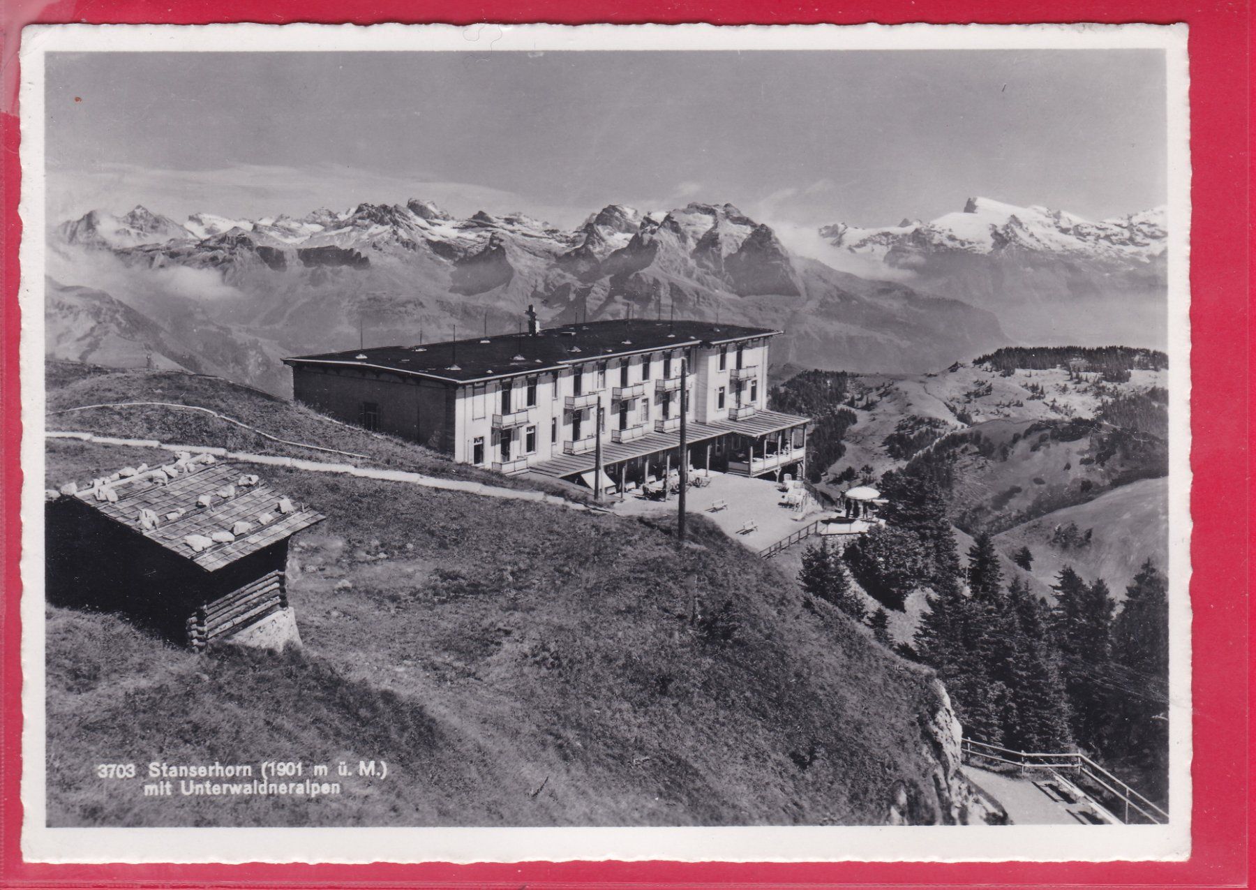 Cartoline postali: STANSERHORN MIT UNTERWALDNERALPEN, 2.9.1954 – Usato da Oberrieden venduto da Gebirgsstelze