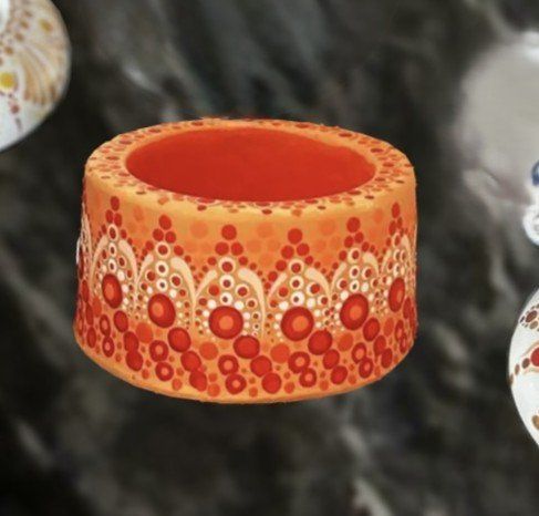 Portacandele: Kerzenlichthalter - Dotting-Art - handgemacht – Nuovo (secondo la descrizione) da Lommis venduto da manmarmi 3
