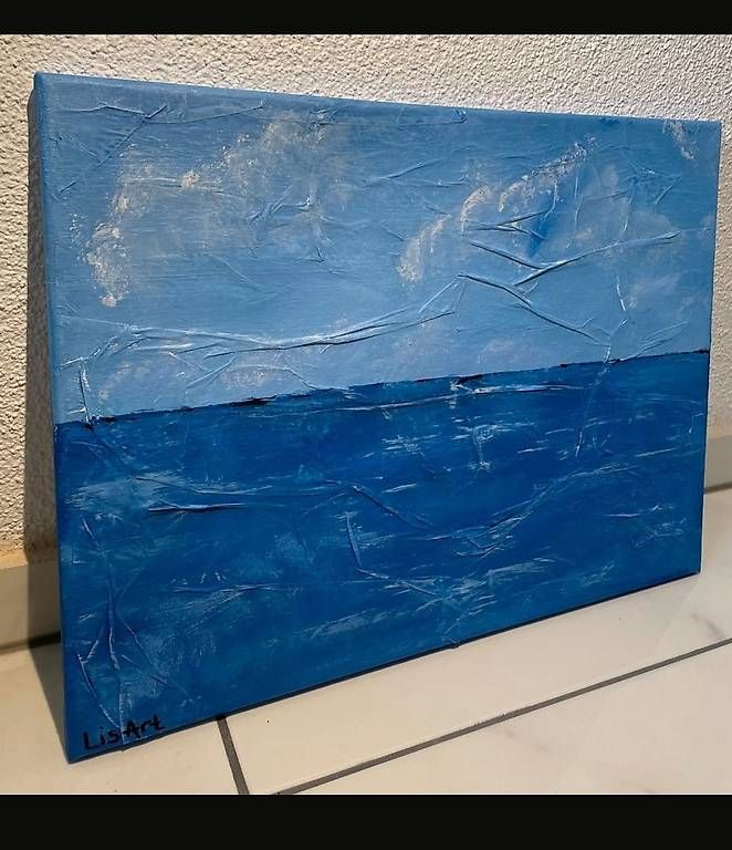 Poster & Bilder: Leinwandbild Meer blau in blau Gemälde – Gebraucht aus Fehraltorf von rob_cf9t 1