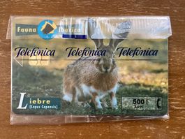 Privat Telefonkarte Spanien. Liebre Hase originalverpackt