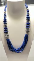 Unique Collier de créateur lapis-lazuli lazuli et argent 925