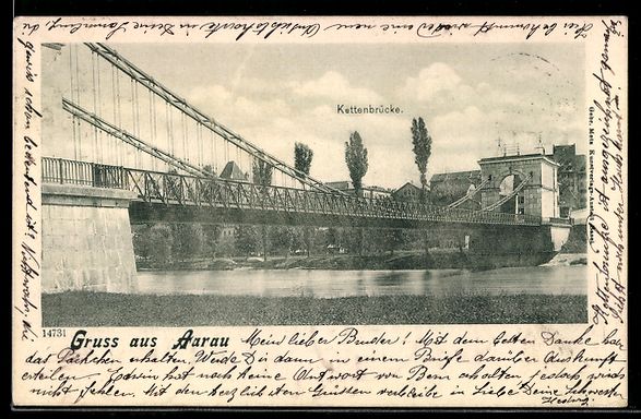 Cartes postales: AK Aarau, Kettenbrücke – D'occasion à Berlin par bartko-reher