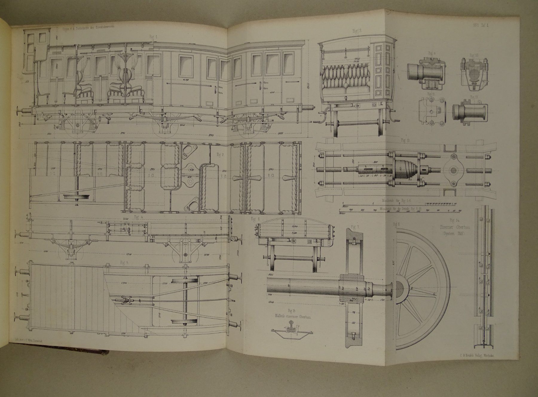 Libri: FORTSCHRITTE DES EISENBAHNWESENS IN TECH. BEZIEHUNG, 1871 – Usato da Grüningen venduto da Kartensammler 7