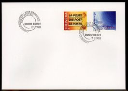 1998, FDC, Teilung der Schweizerischen Post (Nr. 937–938)