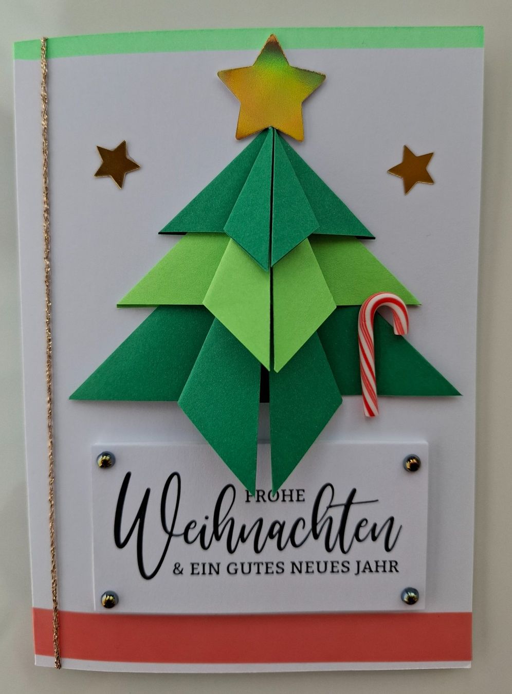 Karten: 3x Weihnachtskarten handgemacht Tannenbaum 3D Effekt – Neu und originalverpackt aus Winterthur von -.S.B.- 8