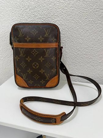 Louis Vuitton Danube Umhängetasche Crossbody Braun Gold Logo