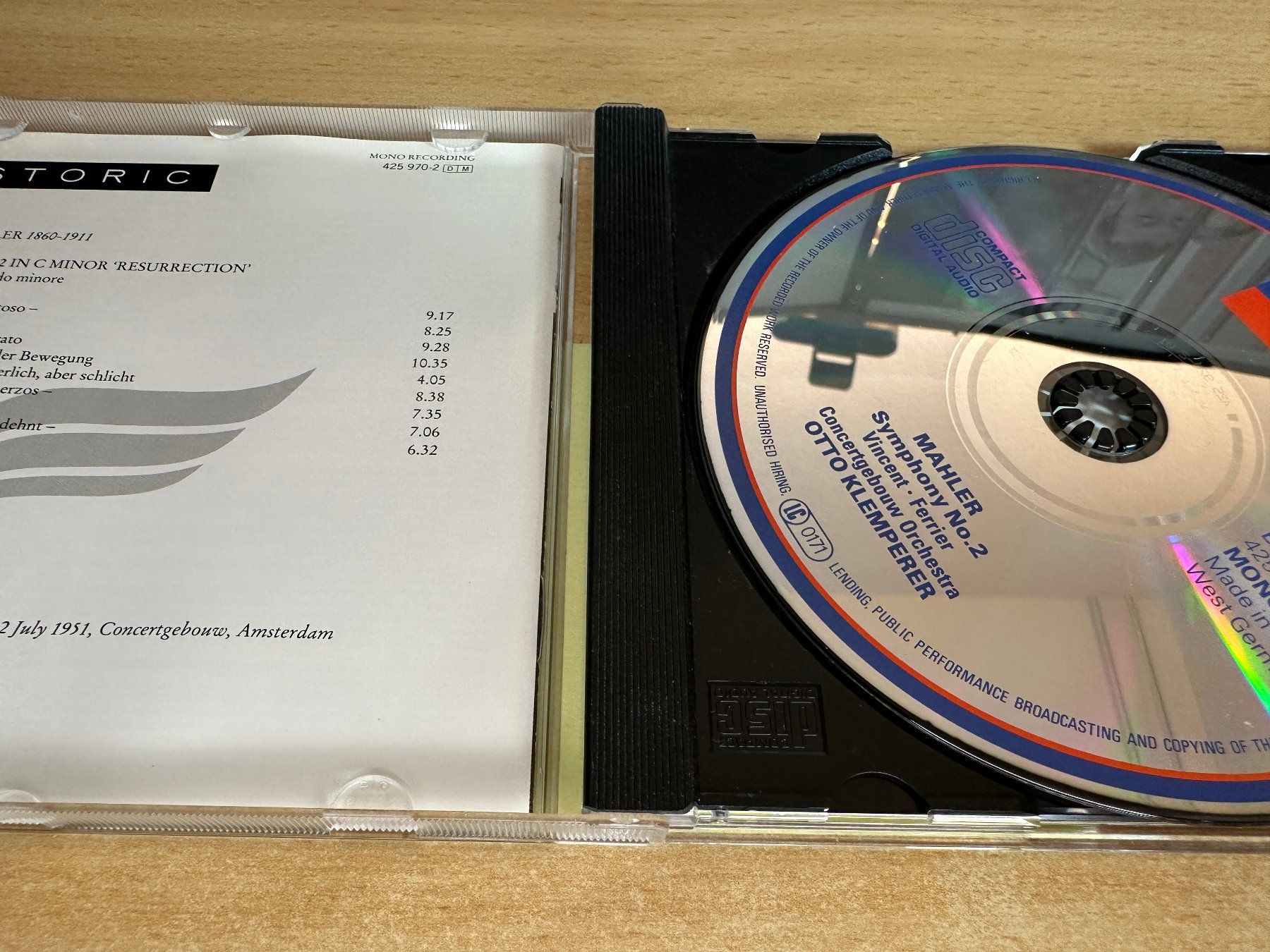 CD: O3 Mahler Klemperer Ferrier Vincent Symphony No. 2 – Usato da Rikon im Tösstal venduto da Alpenmutz 2