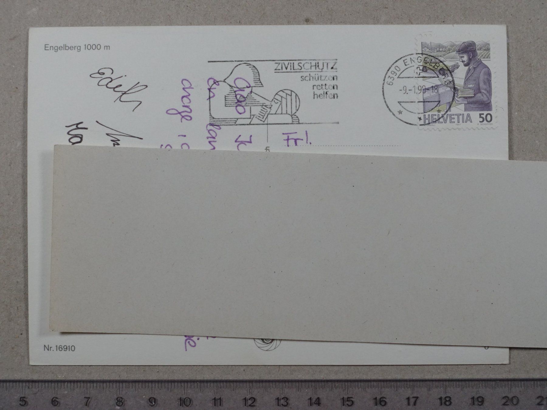 Cartoline postali: Engelberg, 1990 – Usato da Lenzburg venduto da fh1 1
