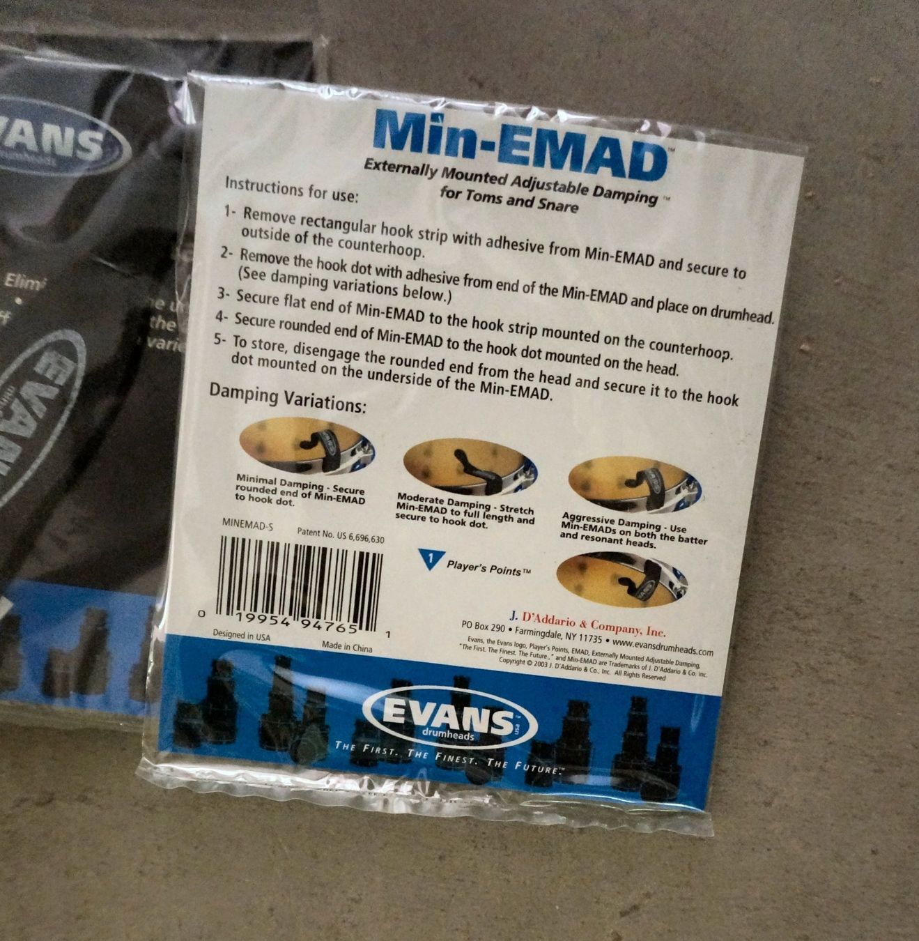 Evans Strumenti musicali: Evans Mini EMAD Damper, small - 10pcs – Nuovo e nell'imballaggio originale da Zofingen venduto da Rodeln 2
