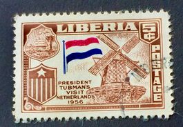 Briefmarken aus Liberia Staatsbesuch Niederlande gestempelt
