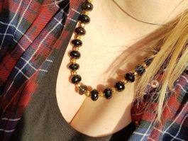 Wunderschöne Turmalin Kette mit Gold